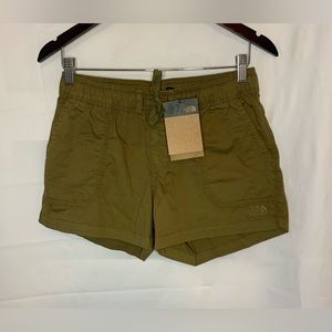 The North Face Army Green Motion Pull On Drawstring Shorts Womens XL